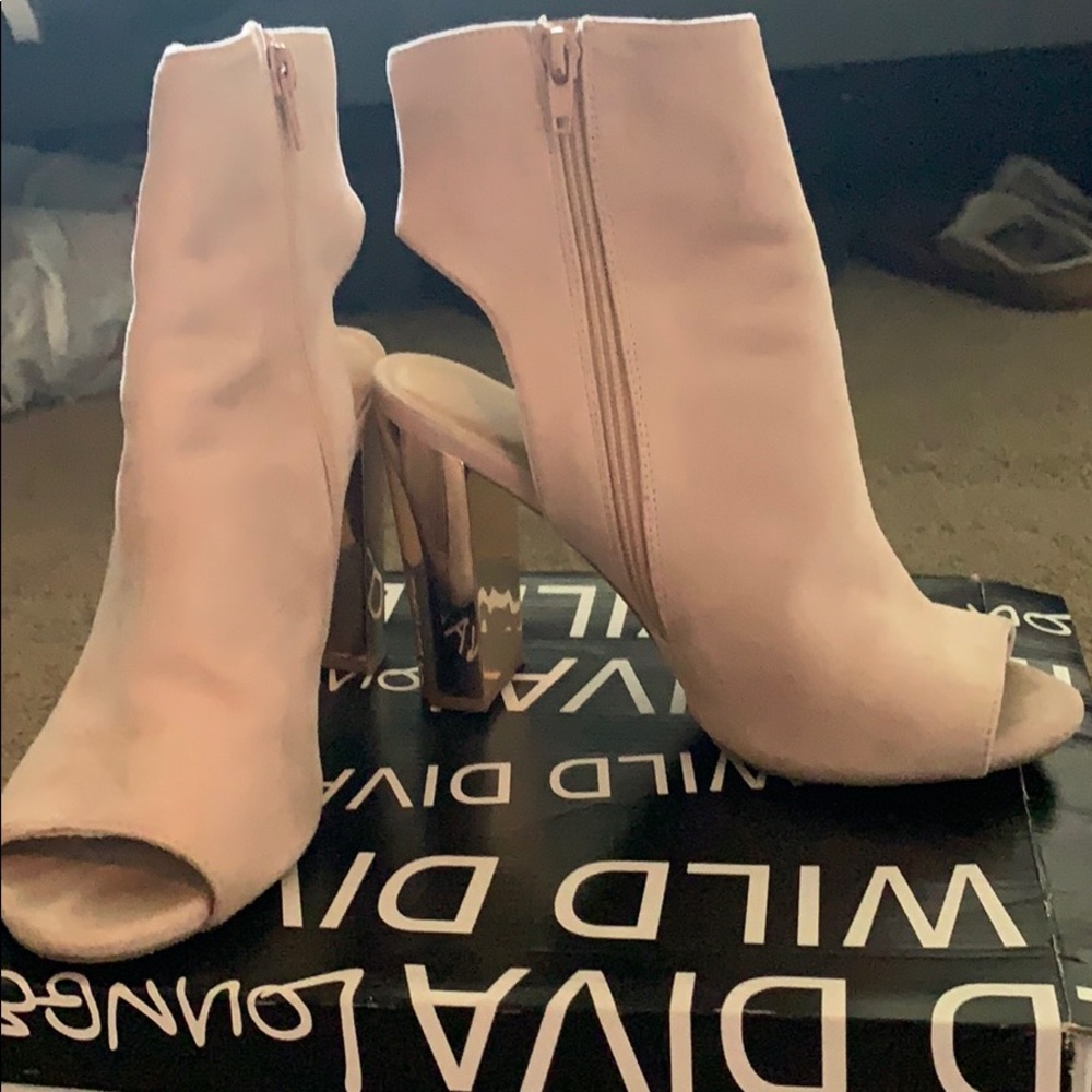 Blush pink booties